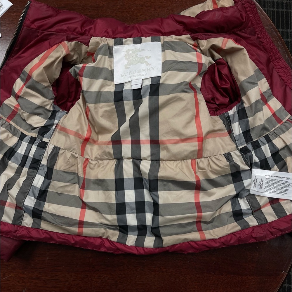 Burberry Kids Red Puffer Jacket
